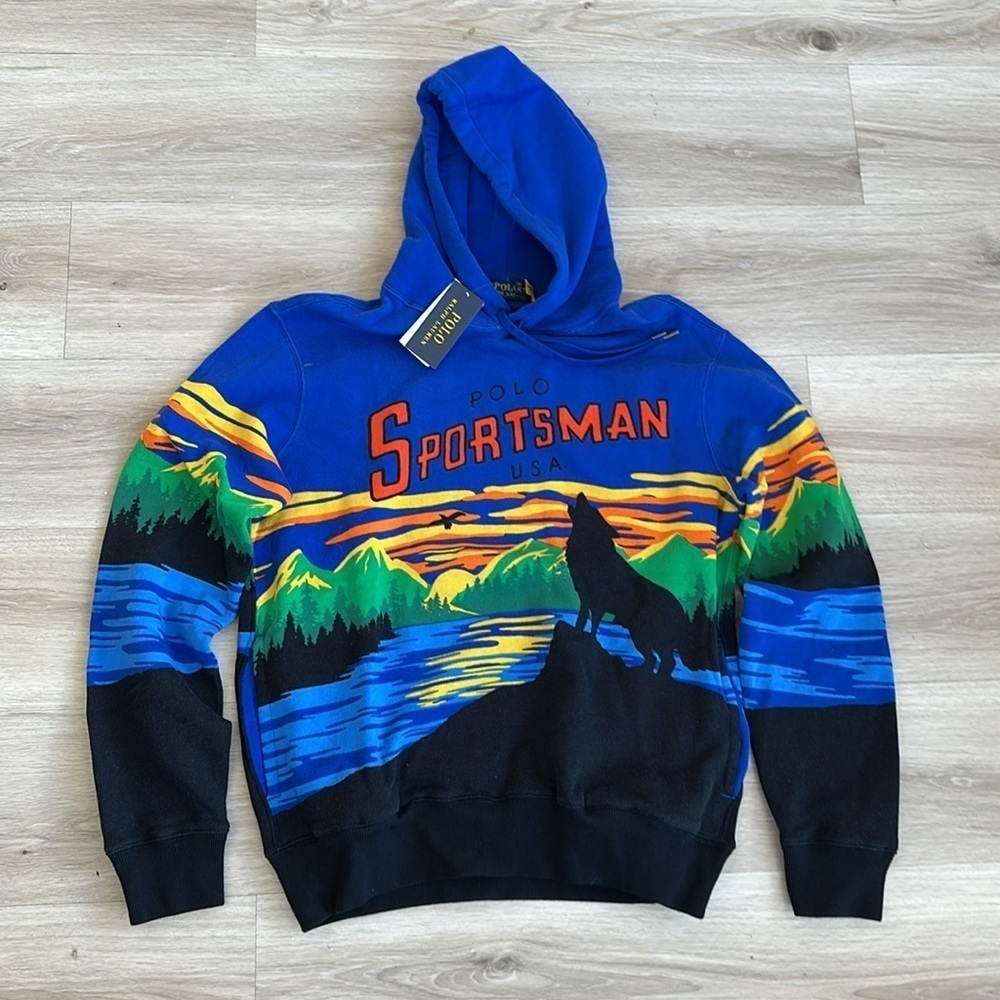 Polo by Ralph Lauren Blue Sportsman Hoodie - Picture 7 of 8